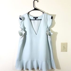 V Neck Pastel Blue Banana Republic